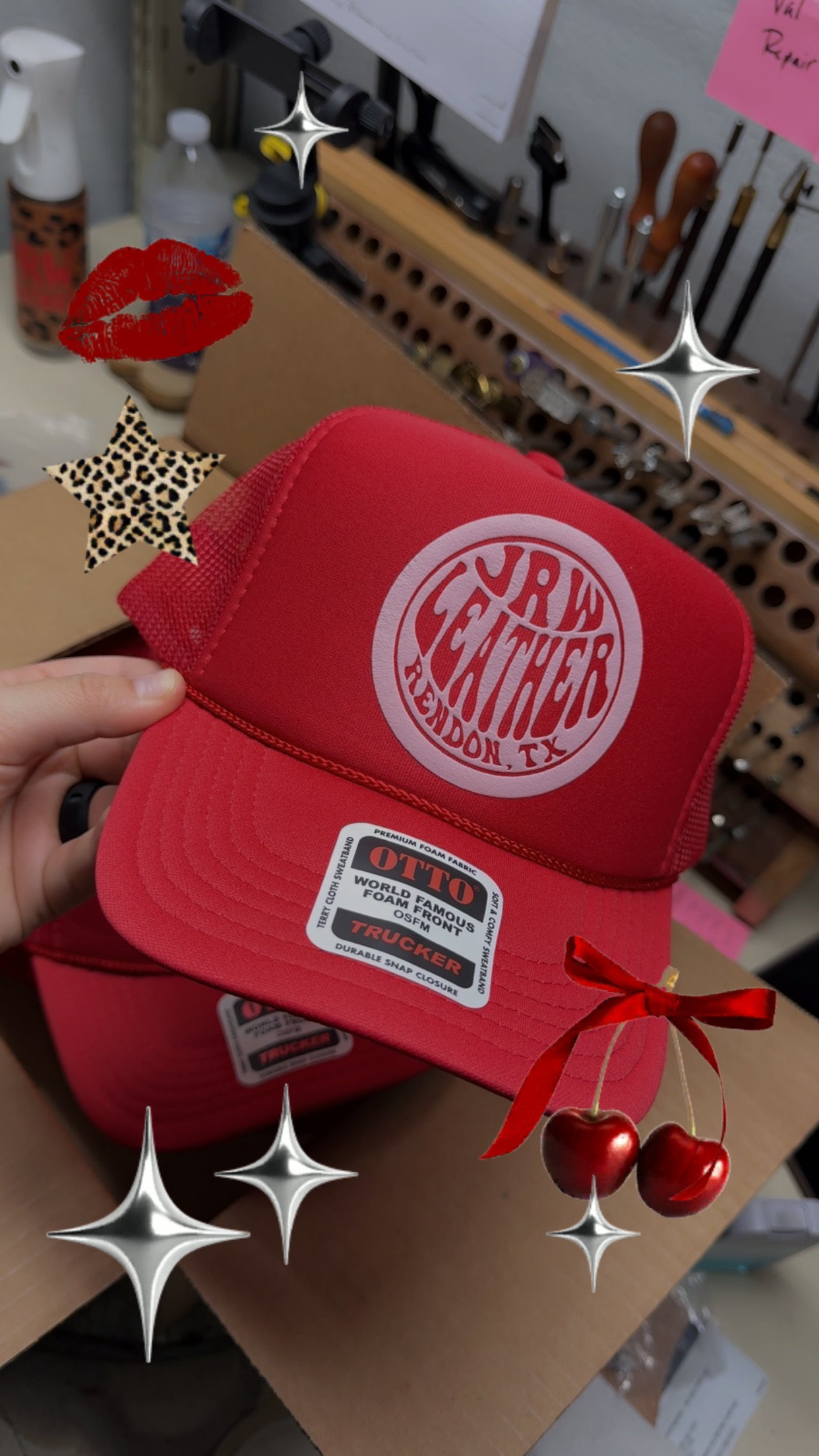 JRW Leather Brand Trucker Hat