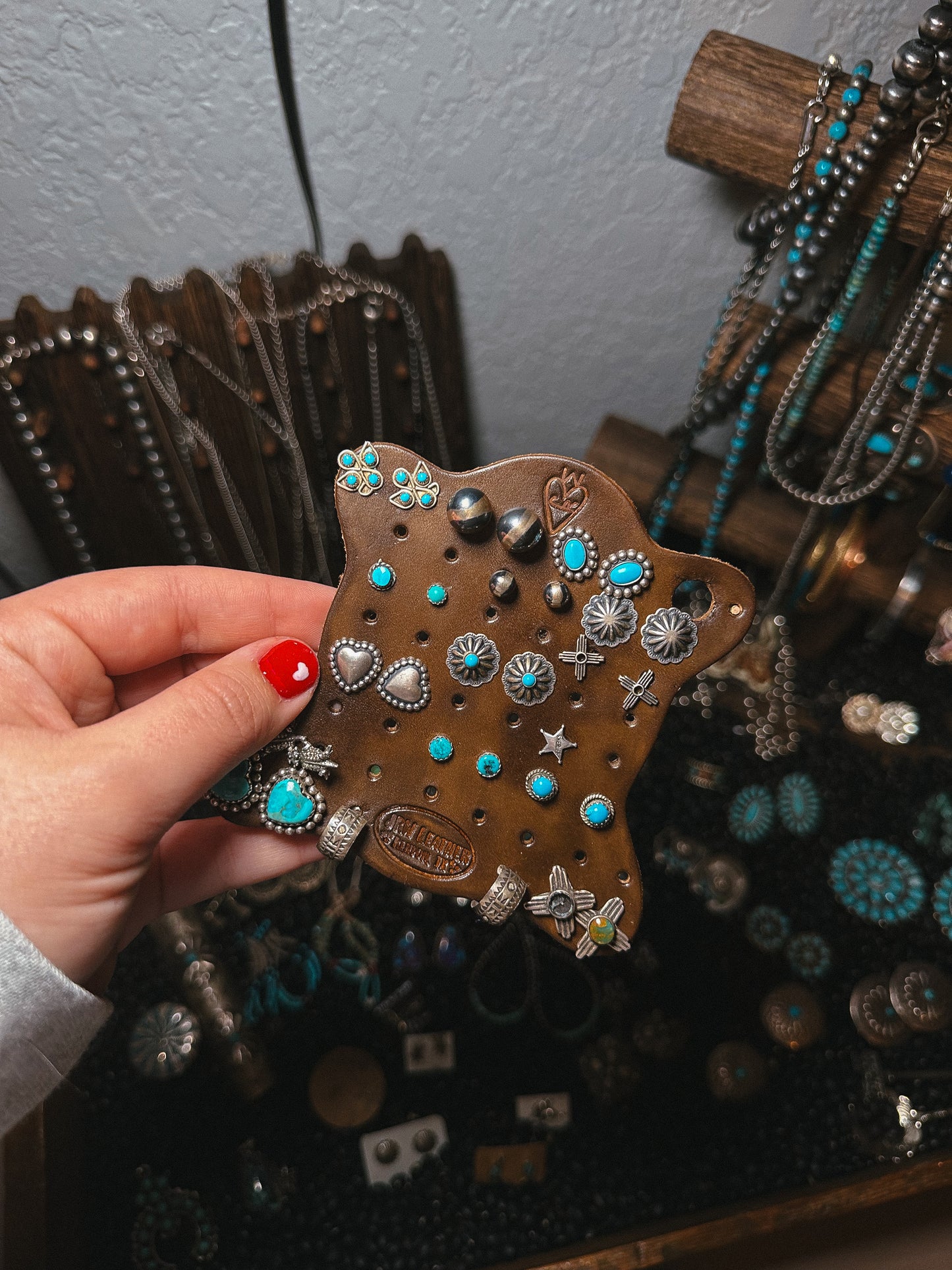 Leather Hide Shaped Earring Display
