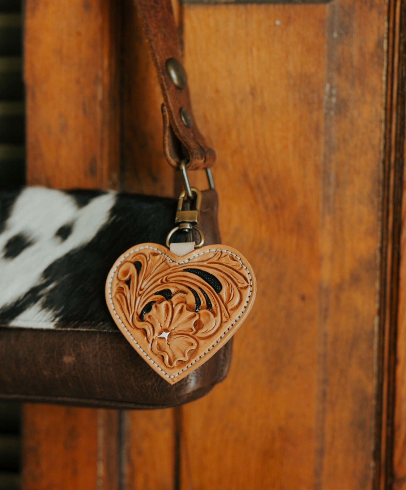 Tooled Heart Purse Charm