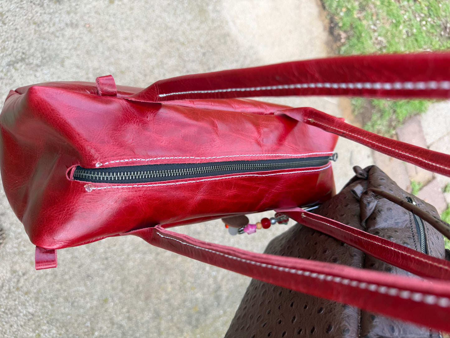 Candy Apple Luxury Leather Drop Shoulder Bag