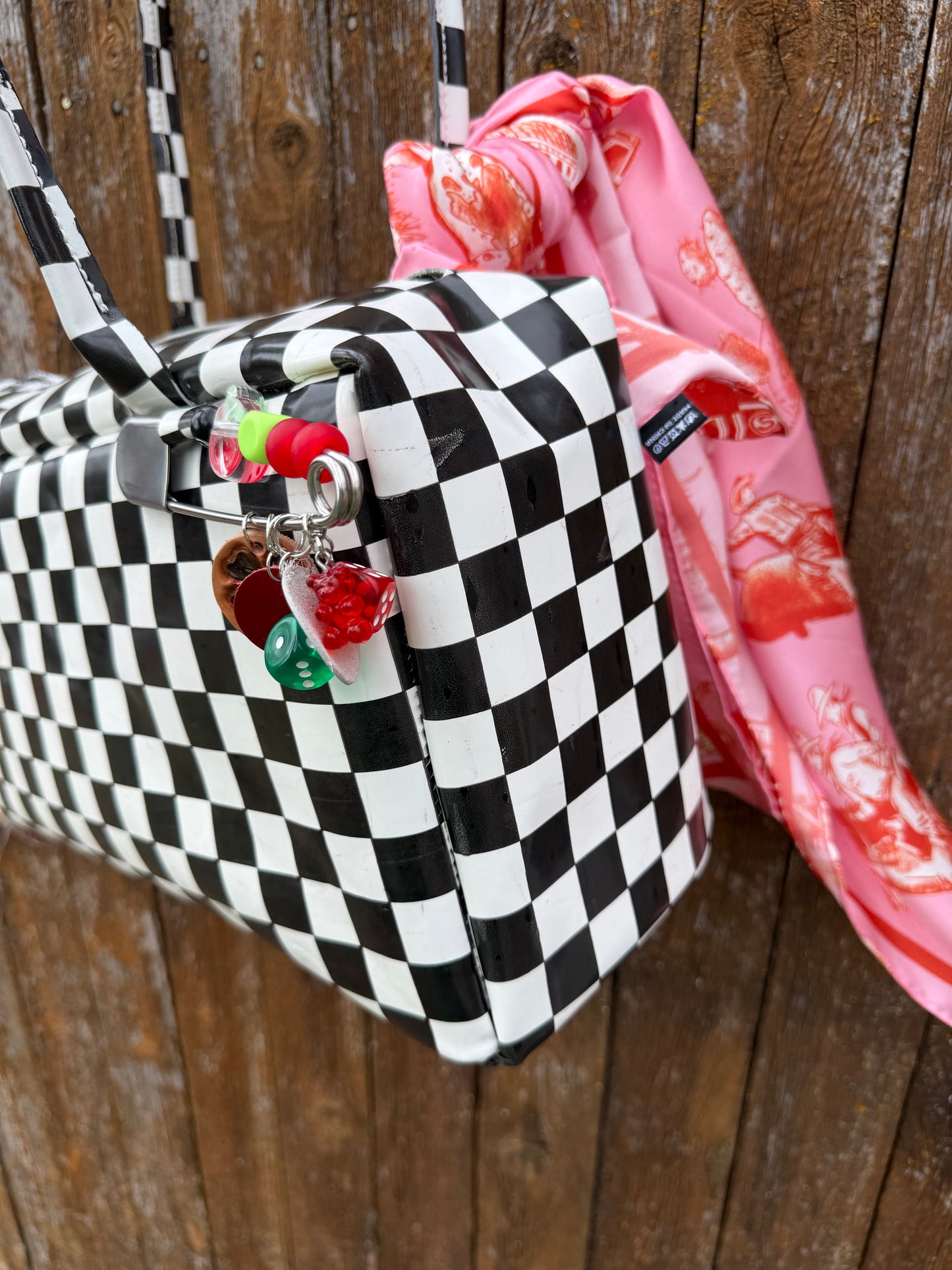 Checkered Drop Shoulder Bag
