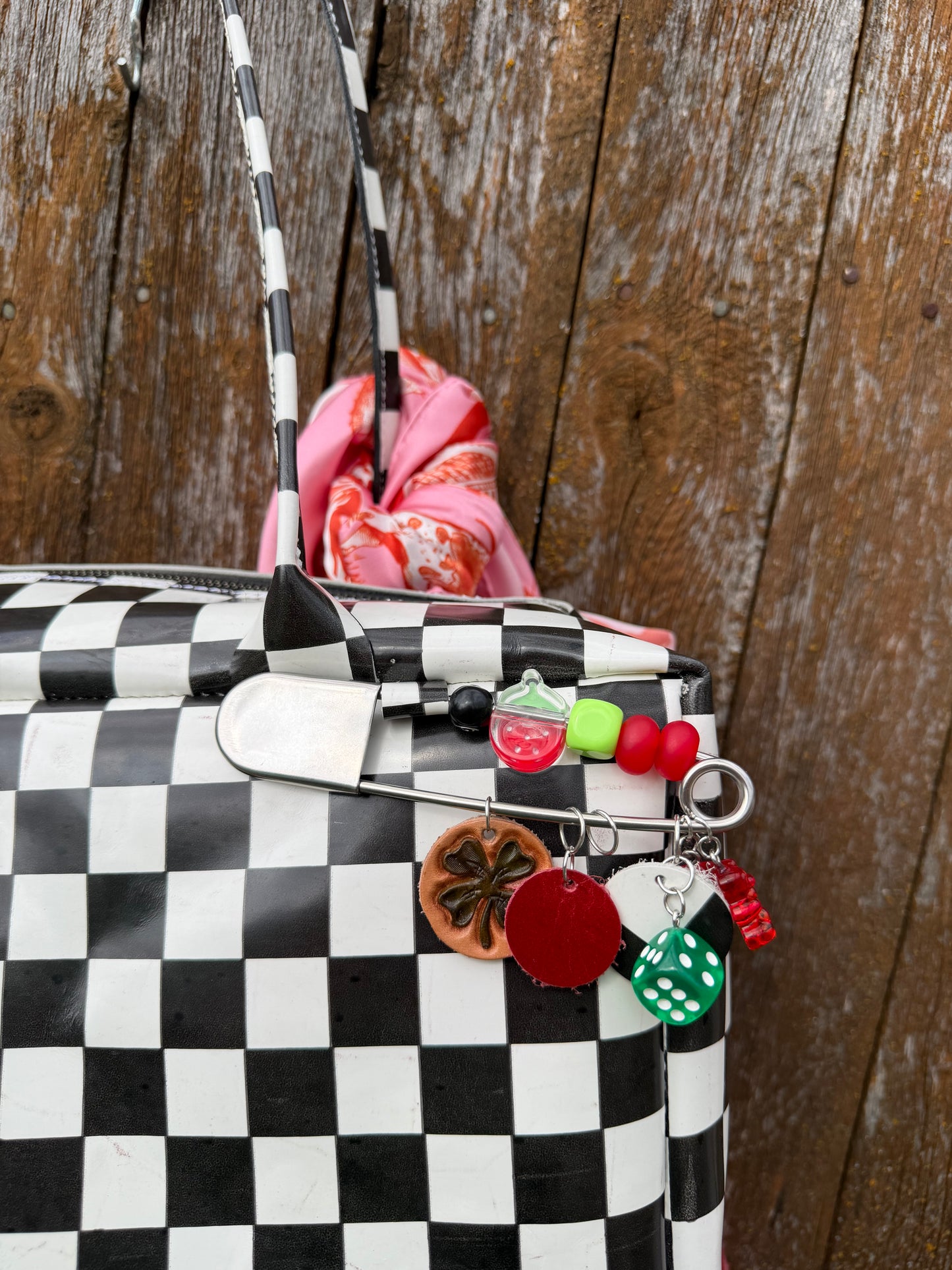 Checkered Drop Shoulder Bag