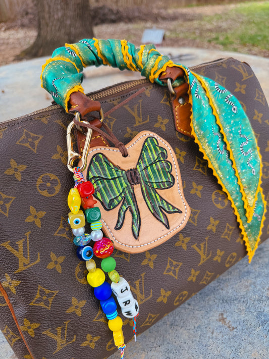 Striped Bow Purse Charm (Ready to Ship)