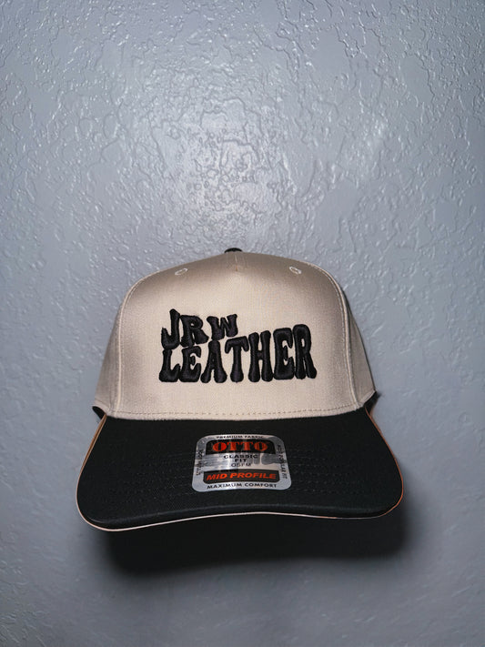 JRW Leather Puff Logo Trucker Hat