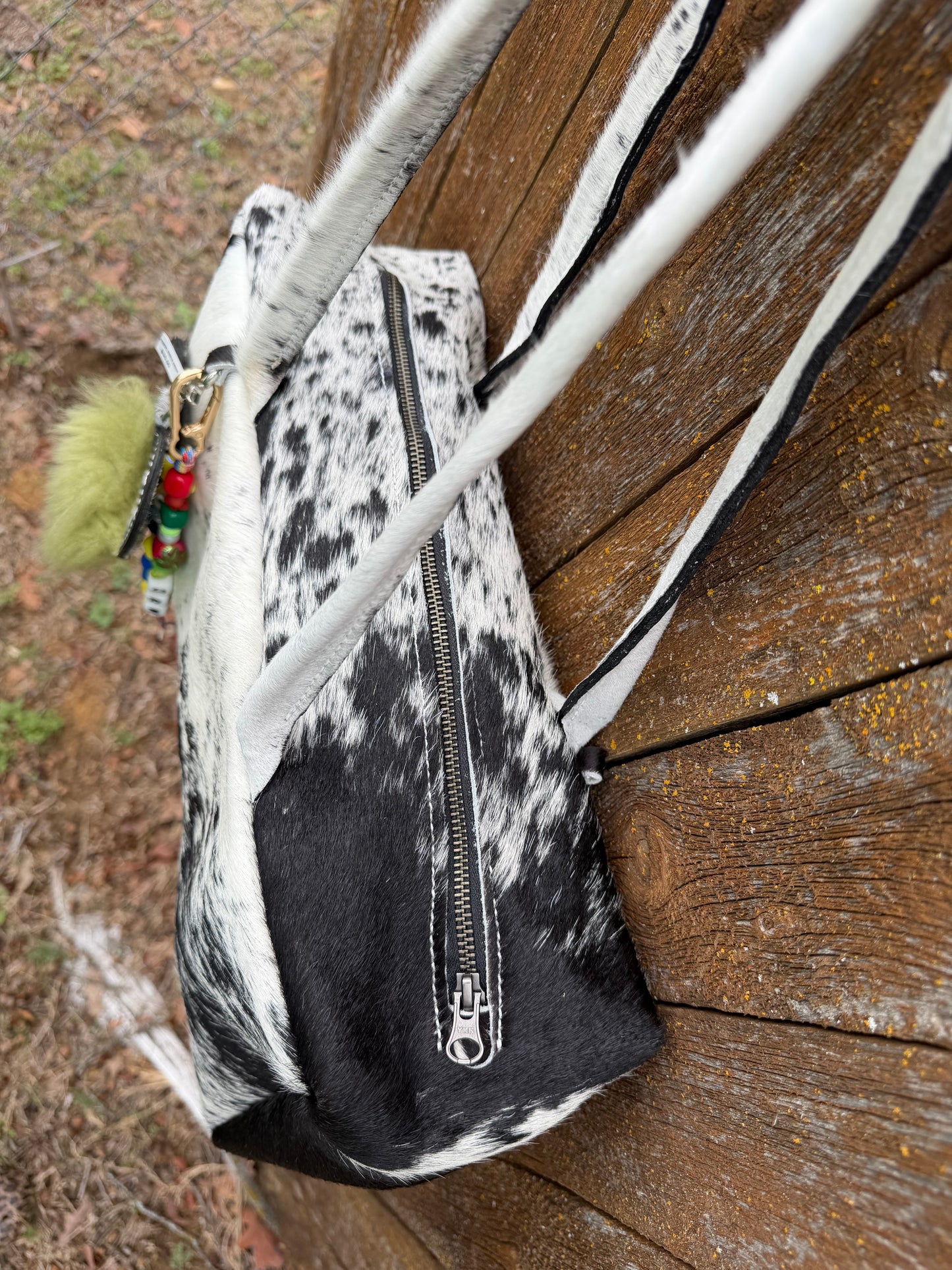 Peppered Cowhide Drop Shoulder Bag
