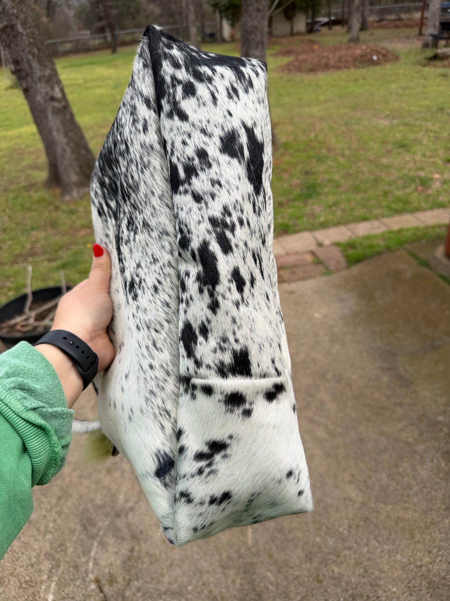 Peppered Cowhide Drop Shoulder Bag