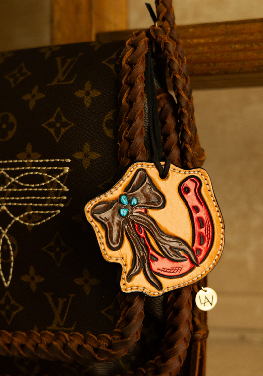 Red Horseshoe Bow Purse Charm