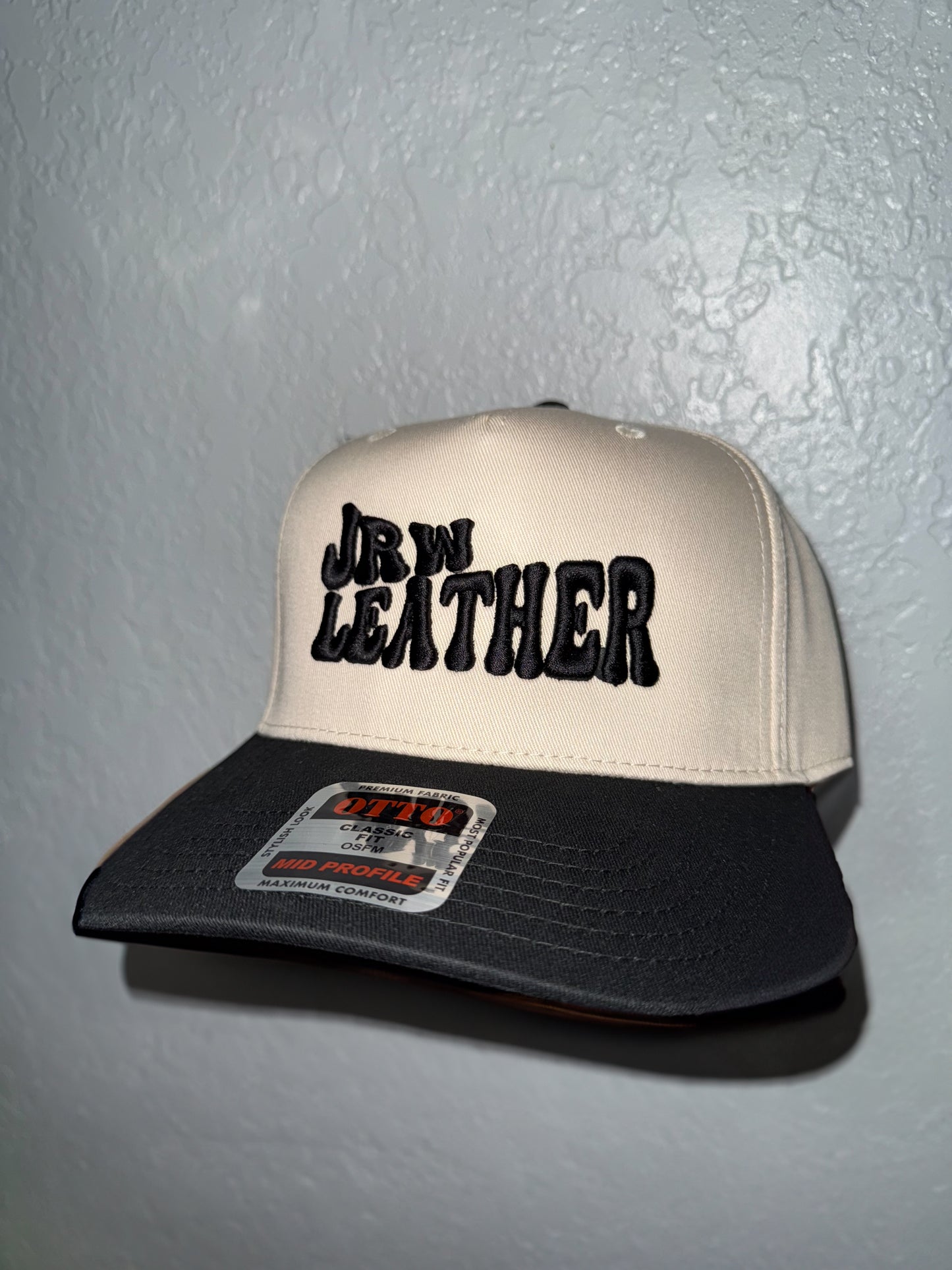 JRW Leather Puff Logo Trucker Hat