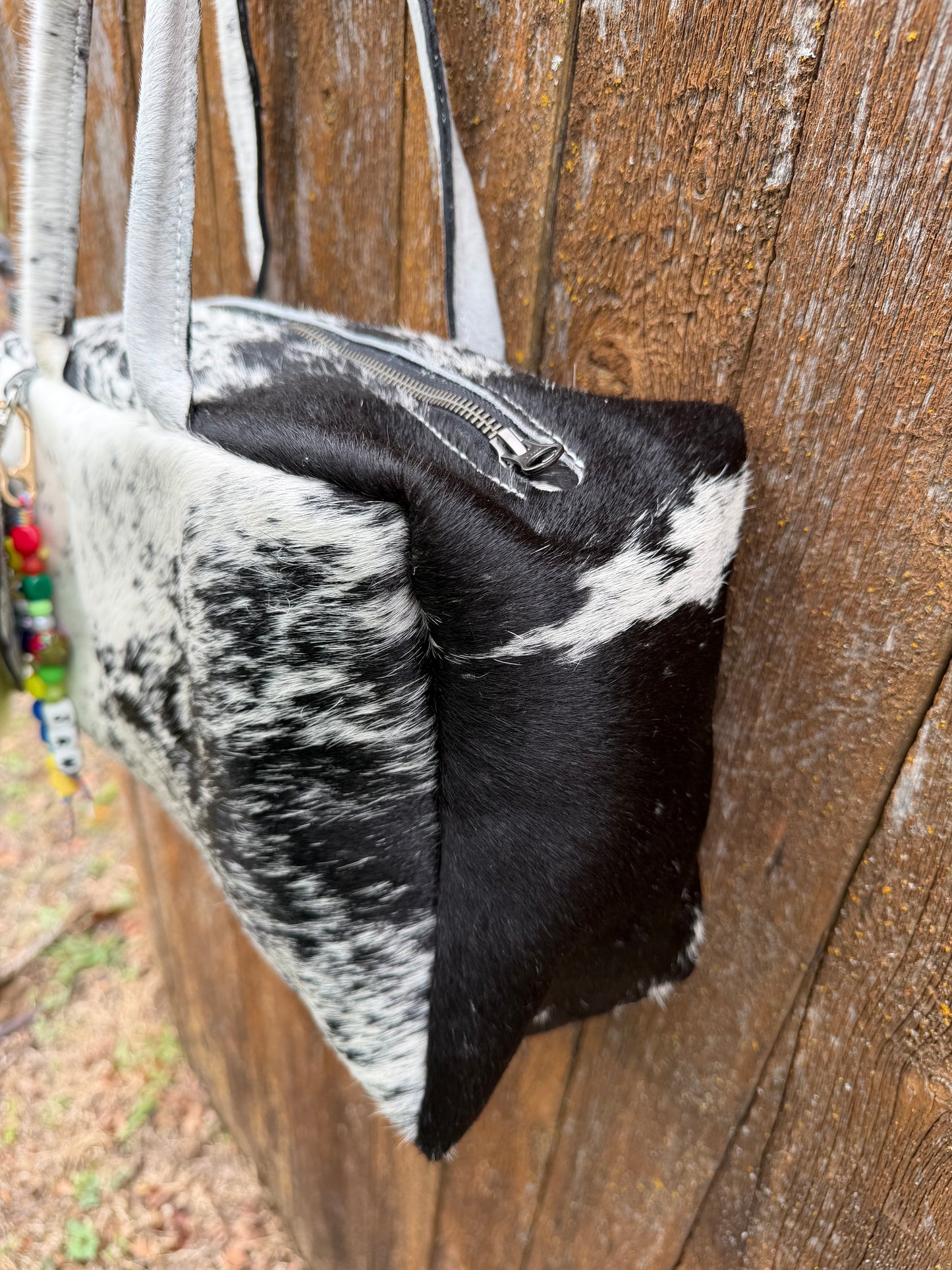 Peppered Cowhide Drop Shoulder Bag