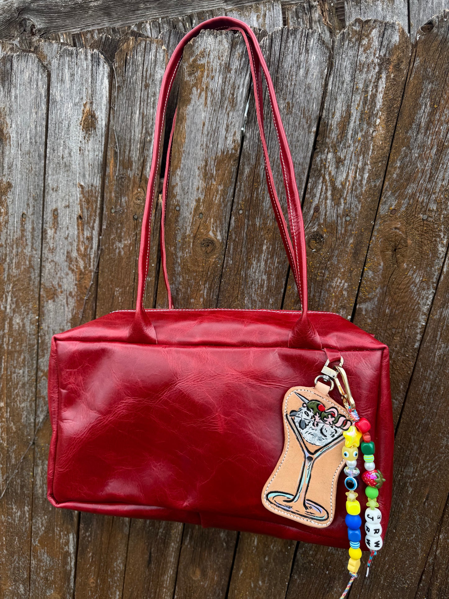 Candy Apple Luxury Leather Drop Shoulder Bag