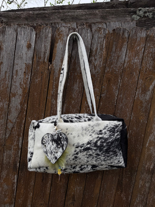 Peppered Cowhide Drop Shoulder Bag