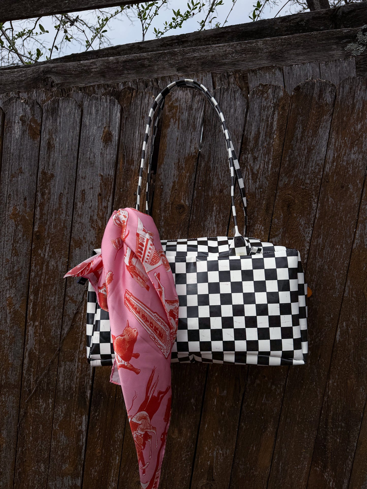 Checkered Drop Shoulder Bag