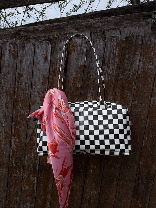 Checkered Drop Shoulder Bag
