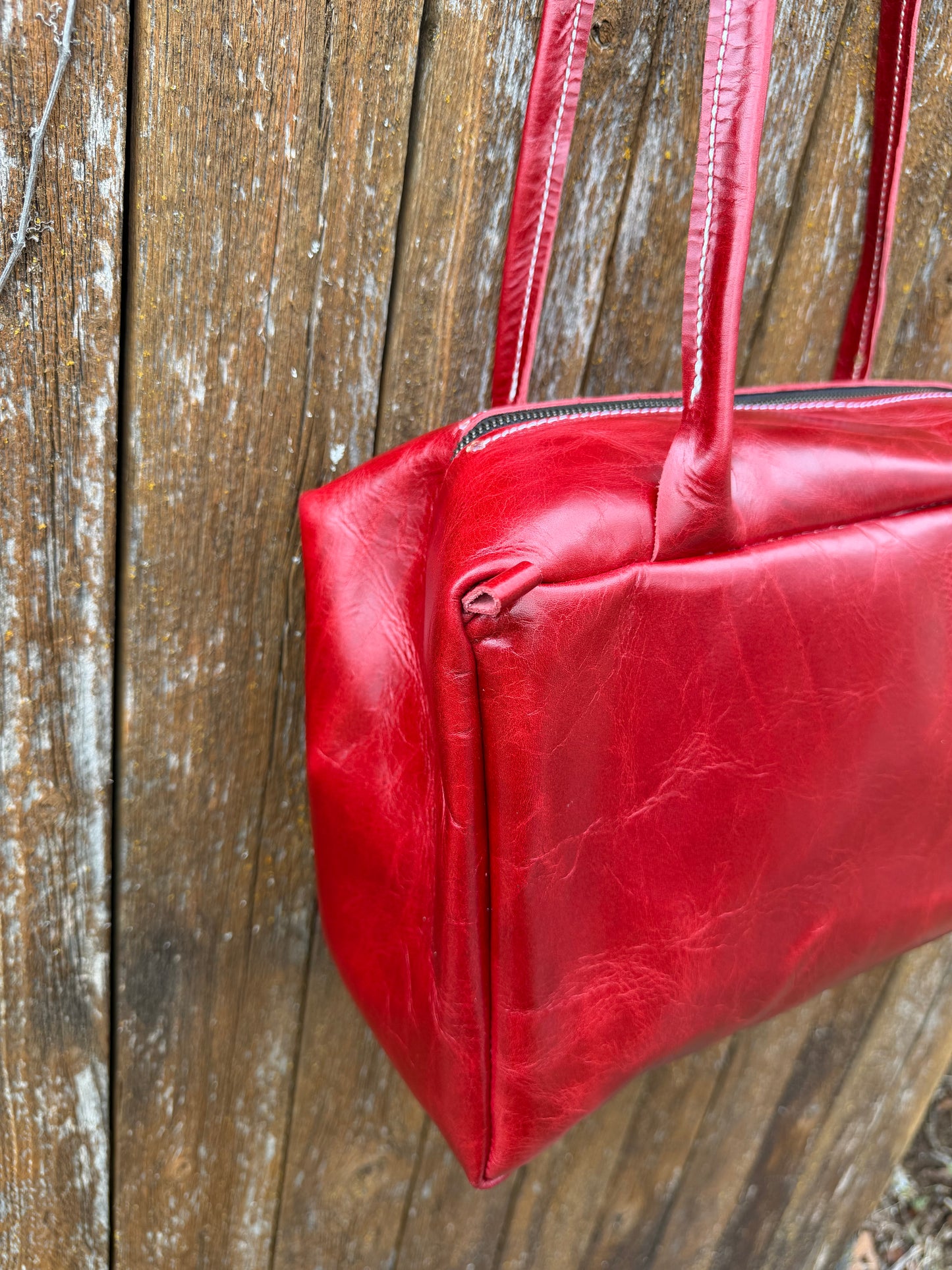 Candy Apple Luxury Leather Drop Shoulder Bag