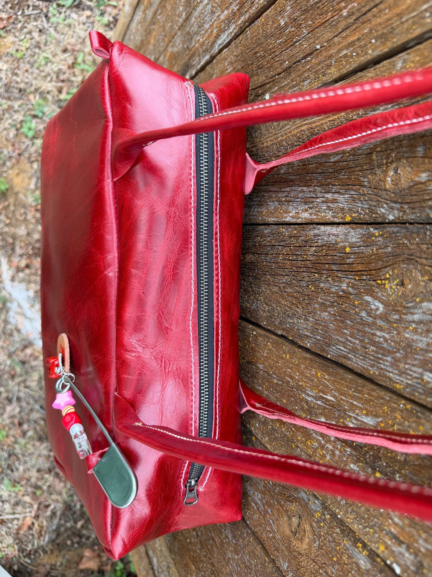 Candy Apple Luxury Leather Drop Shoulder Bag