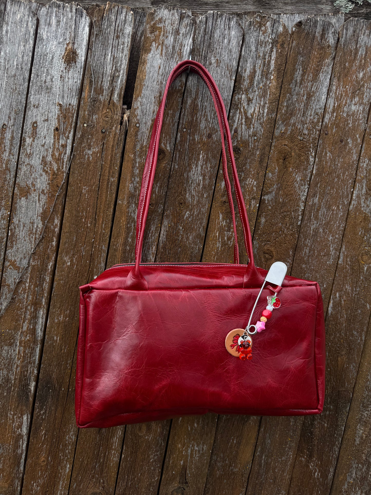 Candy Apple Luxury Leather Drop Shoulder Bag