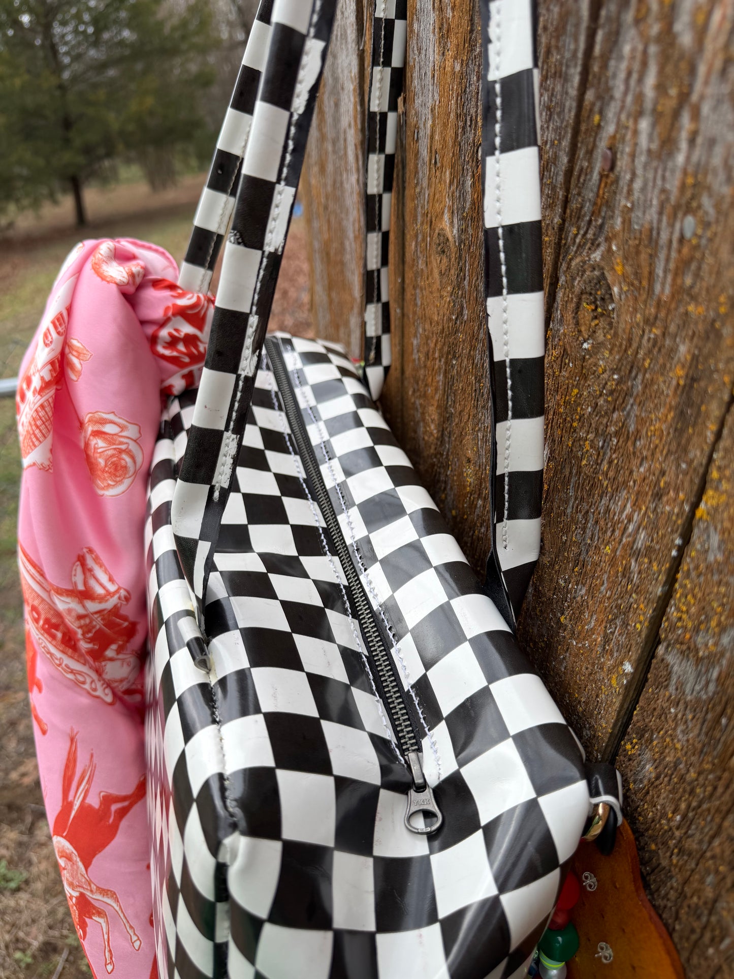 Checkered Drop Shoulder Bag