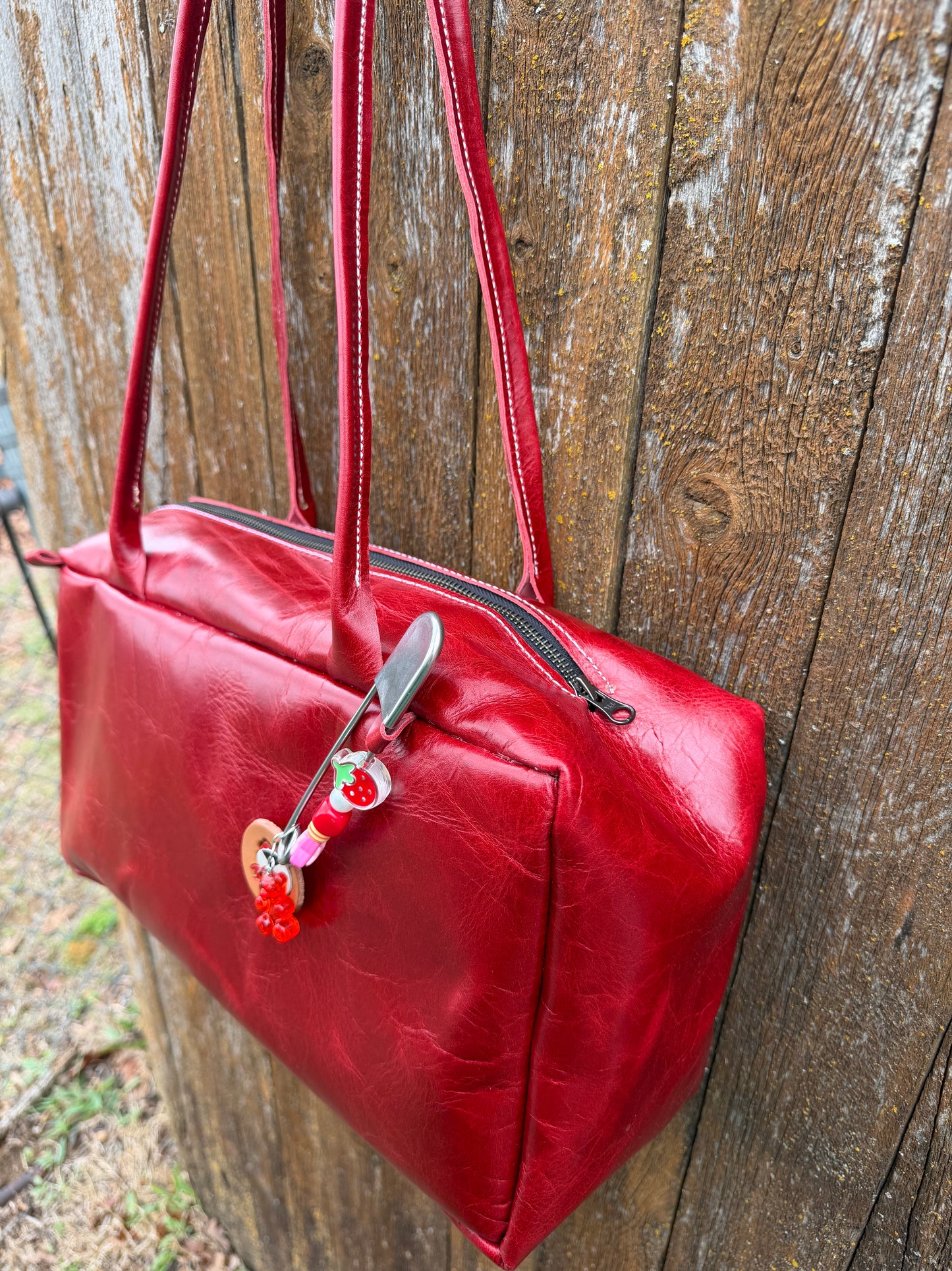 Candy Apple Luxury Leather Drop Shoulder Bag