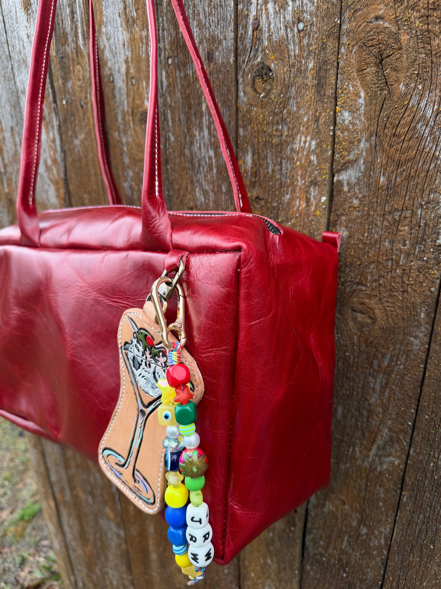 Candy Apple Luxury Leather Drop Shoulder Bag