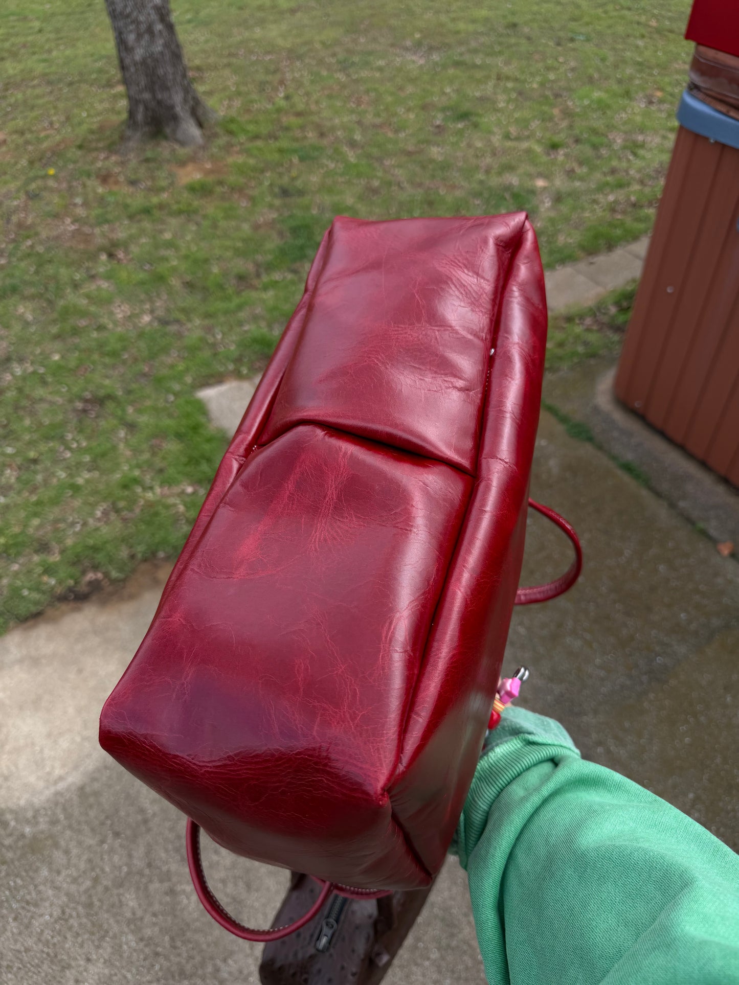 Candy Apple Luxury Leather Drop Shoulder Bag